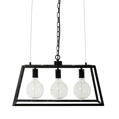 Karter 3 Light Cube Pendant Black 30x61cm