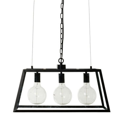 Karter 3 Light Cube Pendant Black 30x61cm