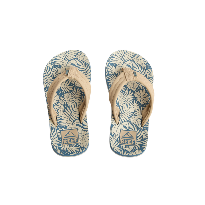 Kids Ahi - Blue/Tan Palm - Top View