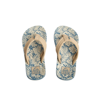 Kids Ahi - Blue/Tan Palm - Top View