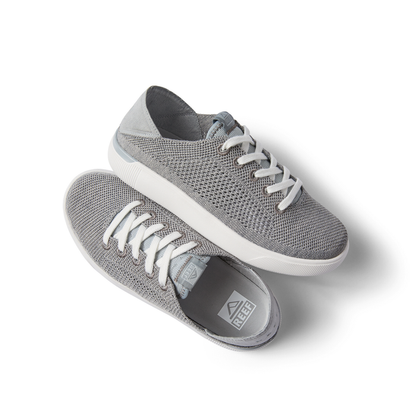Kids Neptune grey mesh sneakers for kids facing right, showcasing lightweight comfort and anatomical arch support.