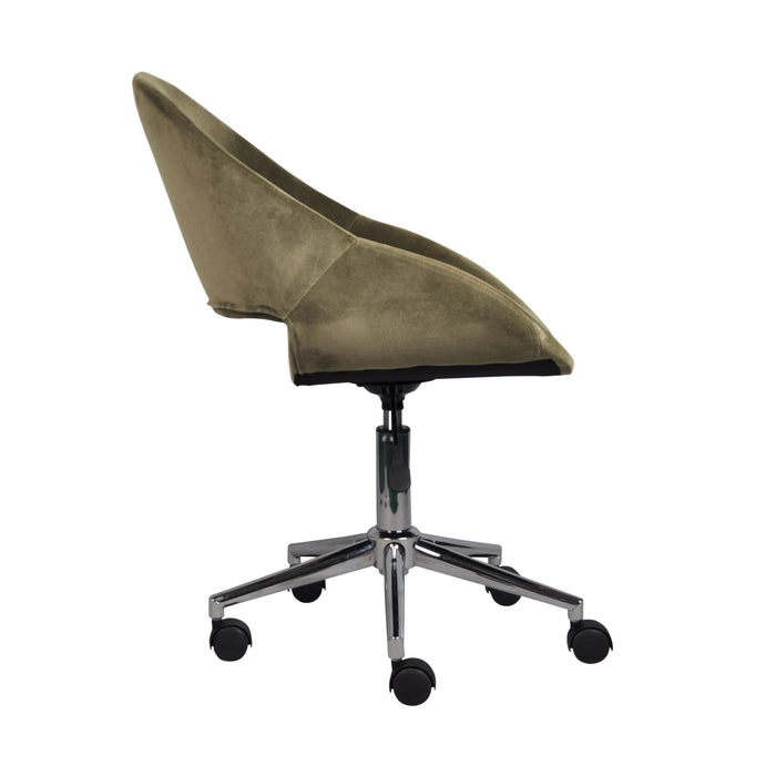 Kip Velvet Desk Chair Velvet Forrest Green