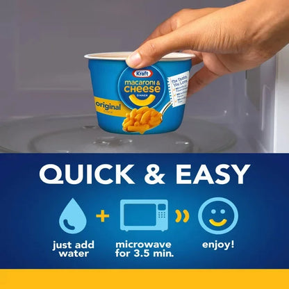 Kraft Easy Mac and Cheese Cups 12 Units / 58 g / 2.05 oz Kids and adults love the delicious taste and creamy texture of macaroni pasta with cheesy goodness-20263 Hannah's Variety Store