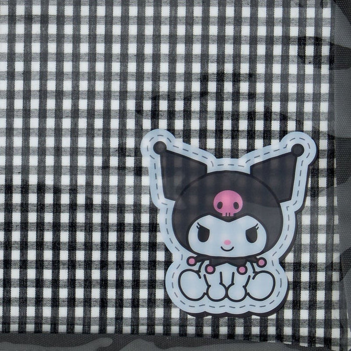 Kuromi Gingham Flat Pouch Stationery Japan Original