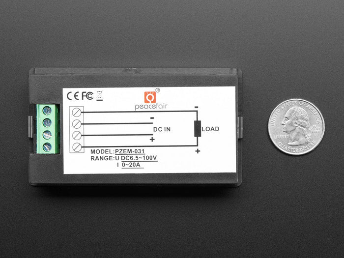Large Panel-Mount Digital Power Meter - 6.5V to 100VDC up to 20A by The Pi Hut - The Pi Hut