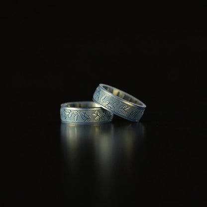 Etched Signature Silicone Ring - Laurel - Volcanic Ash