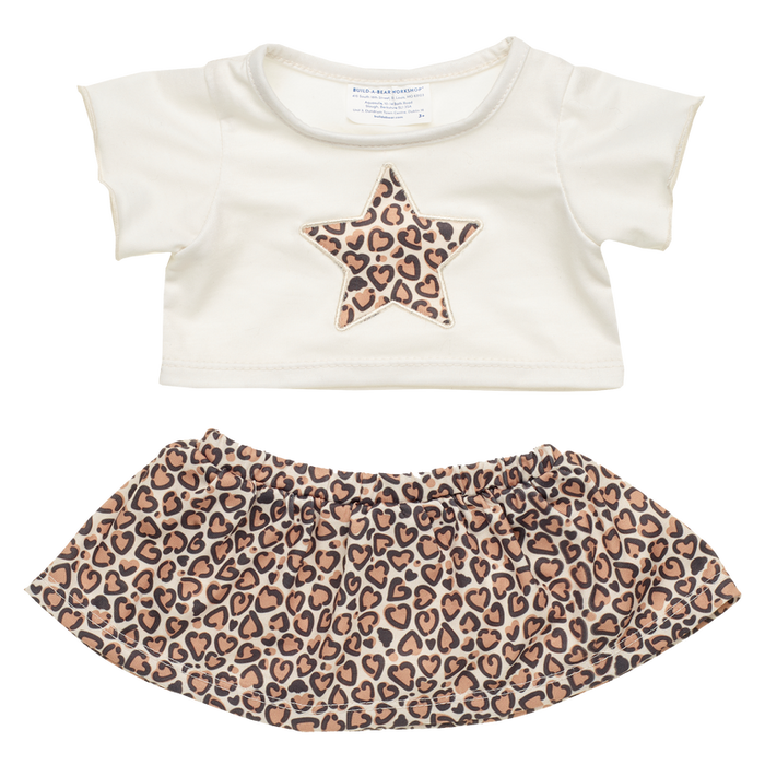 Leopard Print Star Skirt Set