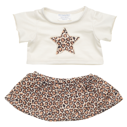 Leopard Print Star Skirt Set