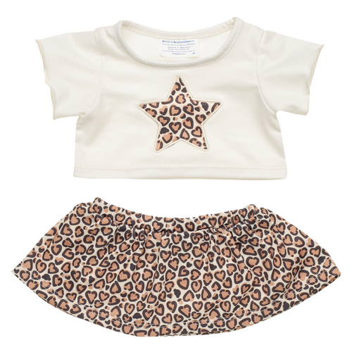 Leopard Print Star Skirt Set