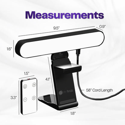 Measurements diagram for the USB powered Life Finds web cam with a light bar
