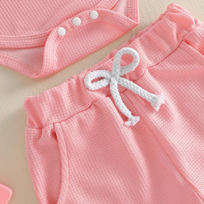 LITTLE BUNDLE OF LOVE Waffle Knit Outfit