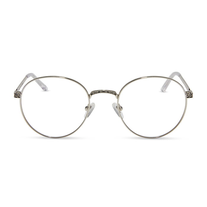 star wars x diff eyewear mace windu™️ prescription glasses with space oxidized steel metal frame front view