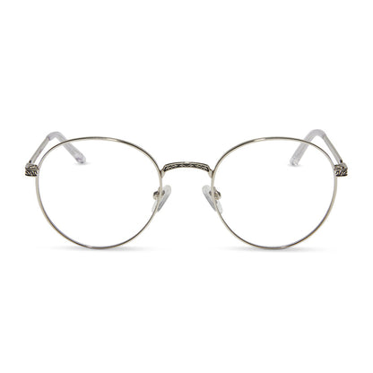 star wars x diff eyewear mace windu™️ prescription glasses with space oxidized steel metal frame front view