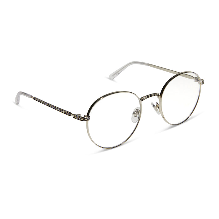 star wars x diff eyewear mace windu™️ prescription glasses with space oxidized steel metal frame angled view