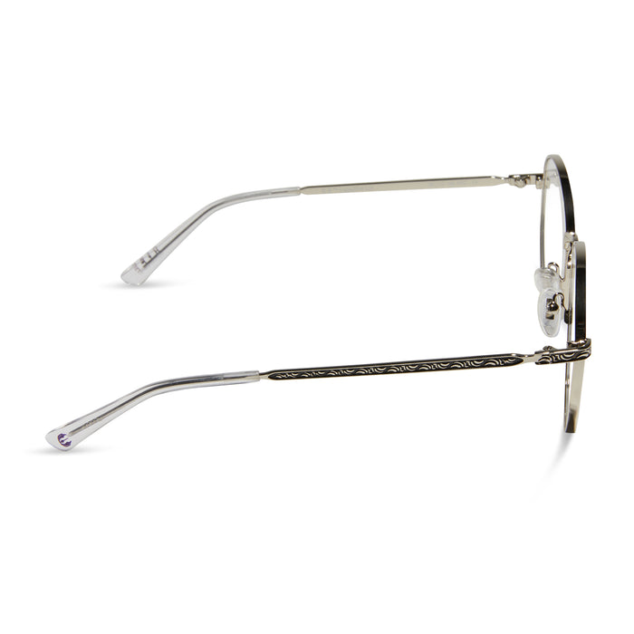 star wars x diff eyewear mace windu™️ prescription glasses with space oxidized steel metal frame side view
