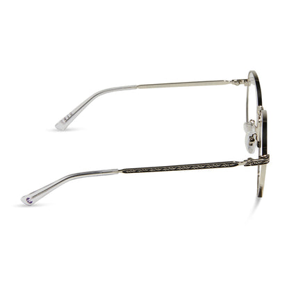 star wars x diff eyewear mace windu™️ prescription glasses with space oxidized steel metal frame side view