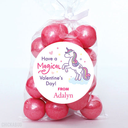 Magical Unicorn Valentine's Day Stickers