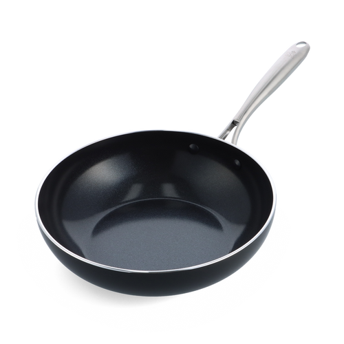 Magma wokpan 28 cm zwart vooraanzicht