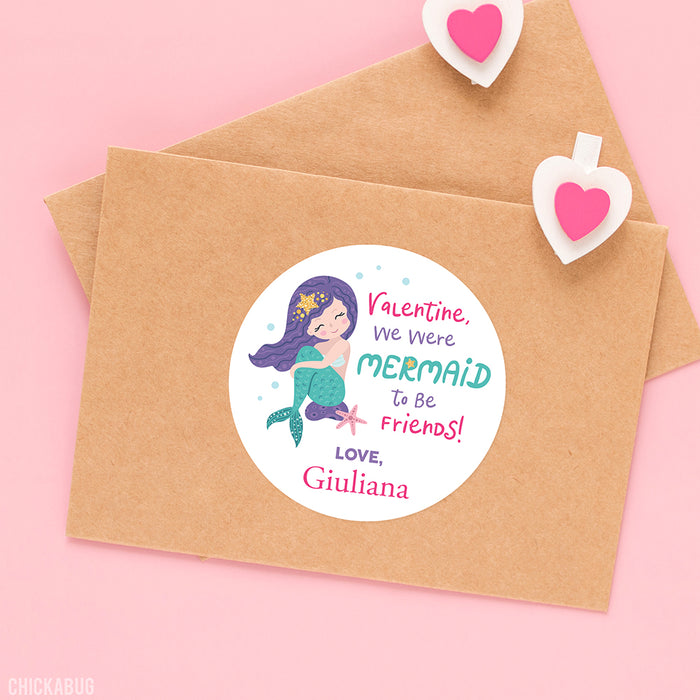 Mermaid Valentine's Day Stickers
