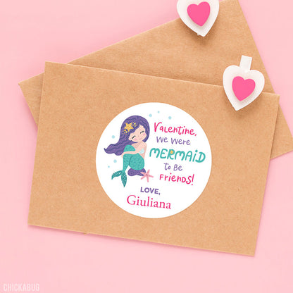 Mermaid Valentine's Day Stickers