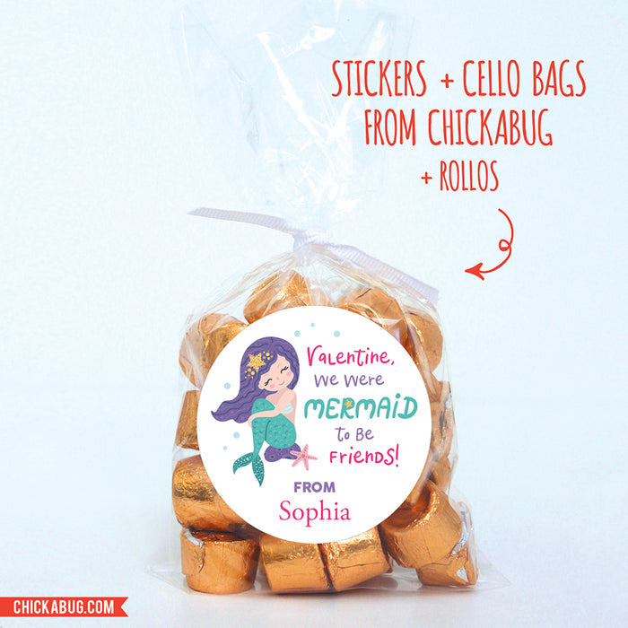 Mermaid Valentine's Day Stickers