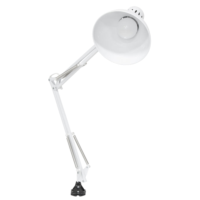 Metal Swing Arm Clamp Lamp for Drafting/Drawing/ Adjustable Top Tables with LED Bulb Included White- 12024