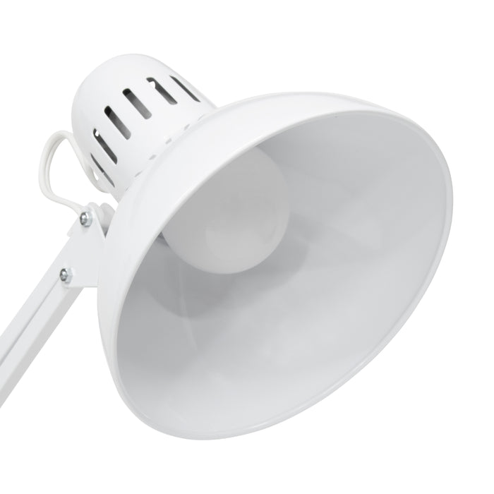 Metal Swing Arm Clamp Lamp for Drafting/Drawing/ Adjustable Top Tables with LED Bulb Included White- 12024