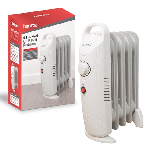 Mini Oil Filled Radiator 5 Fin - 500w Benross | 41640