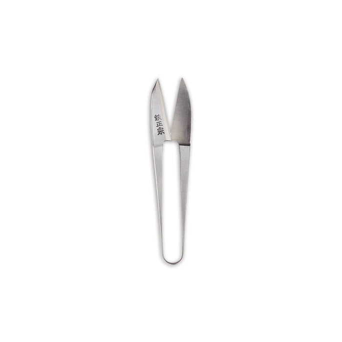 Small stainless steel gardening snips on white background