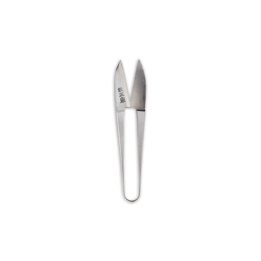Small stainless steel gardening snips on white background