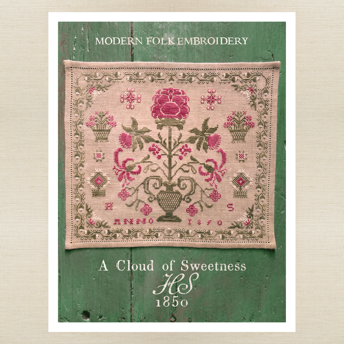Modern Folk Embroidery - A Cloud of Sweetness: HS 1850 - Booklet Chart and/or Roxy Floss