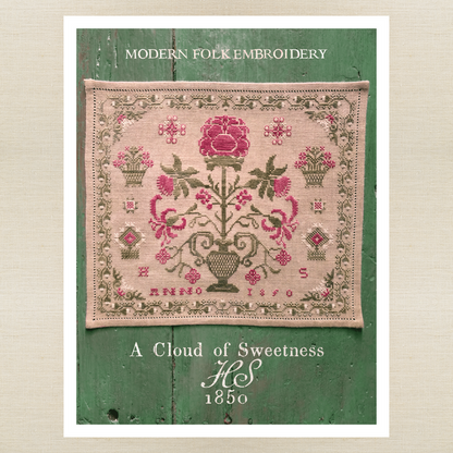 Modern Folk Embroidery - A Cloud of Sweetness: HS 1850 - Booklet Chart and/or Roxy Floss
