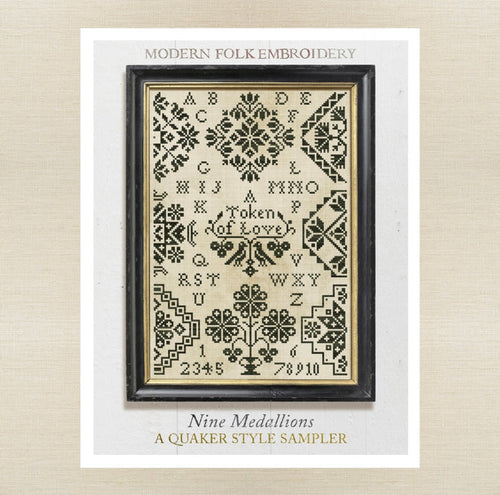 Modern Folk Embroidery - Nine Medallions: A Quaker Style Sampler - Booklet Chart