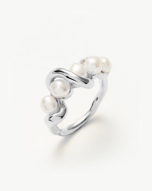 Molten Pearl Twisted Stacking Ring Rings Missoma