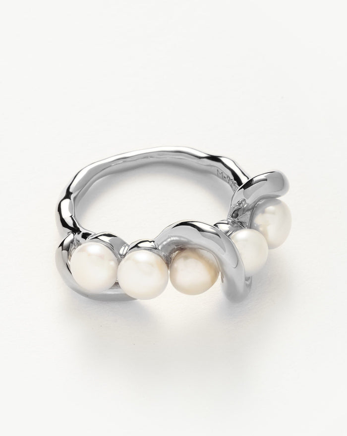 Molten Pearl Twisted Stacking Ring Rings Missoma