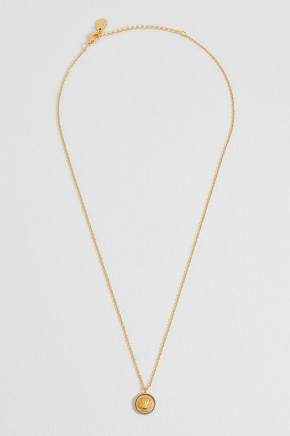 Mother-of-Pearl Seashell Coin Necklace