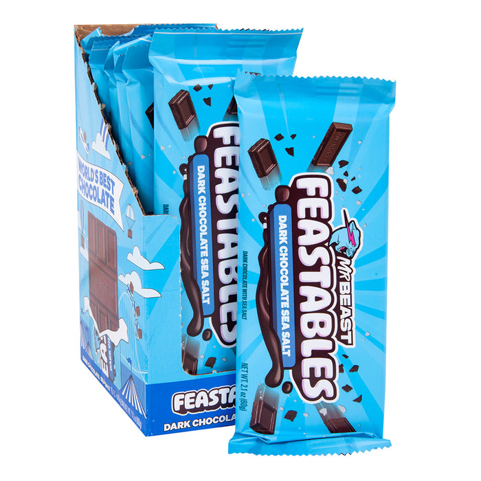MrBeast Feastables Dark Chocolate Sea Salt Candy Bar - 10 Count