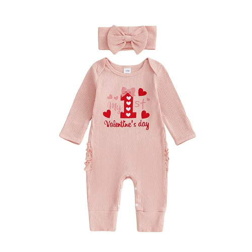 MY 1ST VALENTINE'S DAY Ruffle Jumpsuit