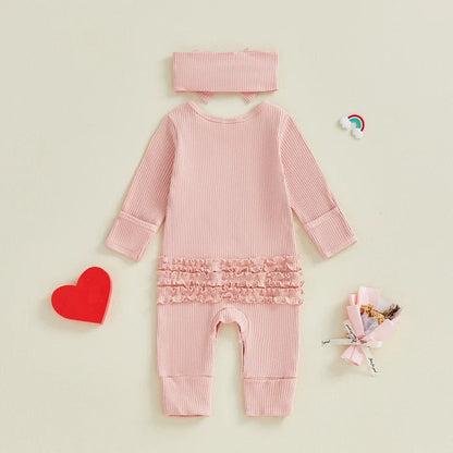 MY 1ST VALENTINE'S DAY Ruffle Jumpsuit