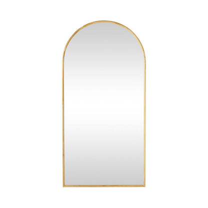 Natural Wooden Arched Floor Mirror 90x180cm