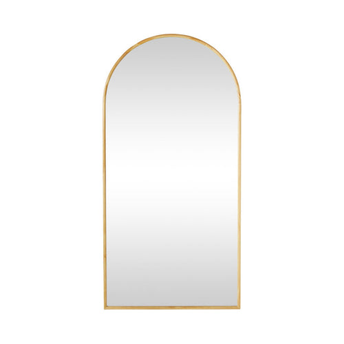 Natural Wooden Arched Floor Mirror 90x180cm
