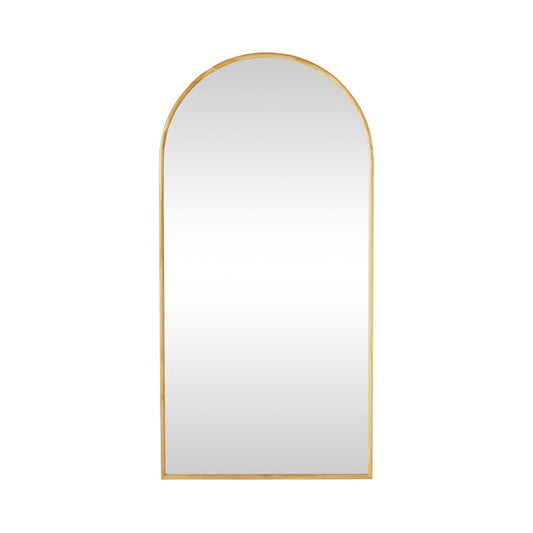 Natural Wooden Arched Floor Mirror 90x180cm