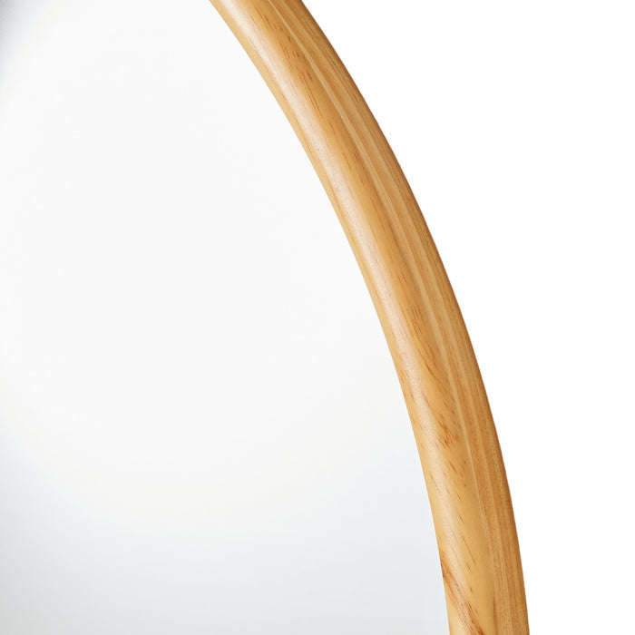 Natural Wooden Arched Floor Mirror 90x180cm