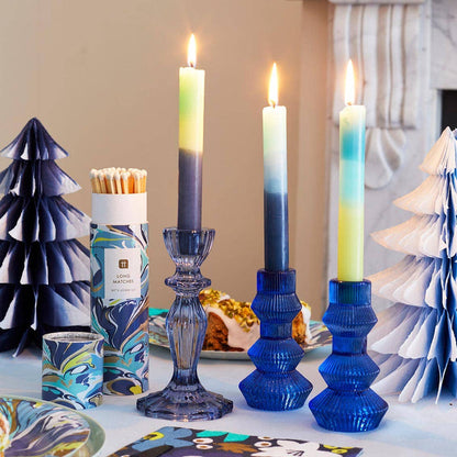 Navy Glass Candle Holder | Everyday Decor |