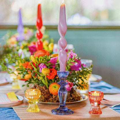 Navy Glass Candle Holder | Everyday Decor |