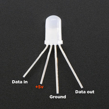 NeoPixel Diffused 5mm Through-Hole LED - 5 Pack by Adafruit - The Pi Hut