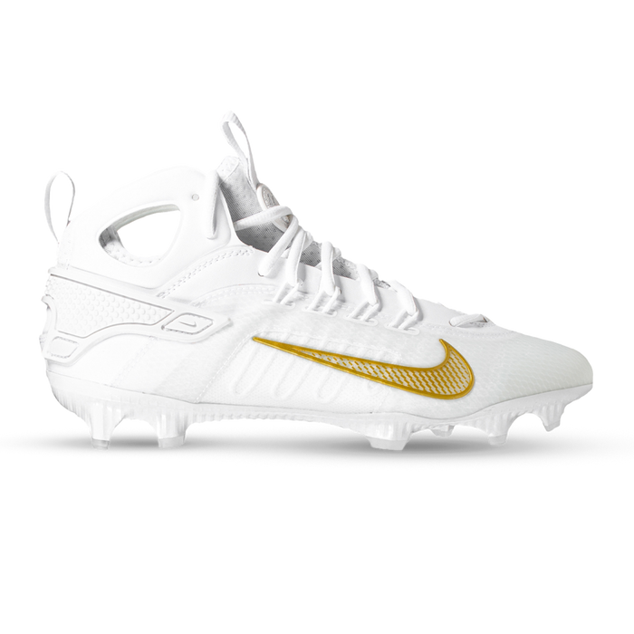 Nike Huarache 9 Elite Lacrosse Cleats - White/Gold