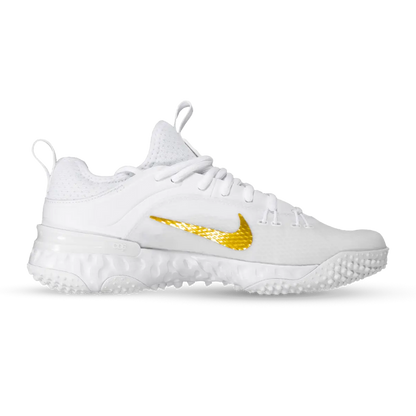 Nike Huarache 9 Elite Lacrosse Turf Shoes - White / Gold