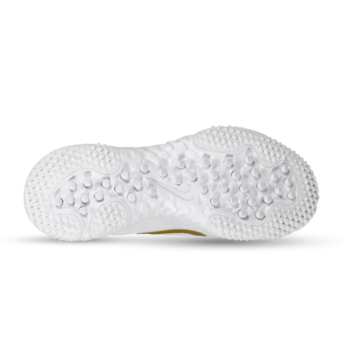 Nike Huarache 9 Elite Lacrosse Turf Shoes - White / Gold