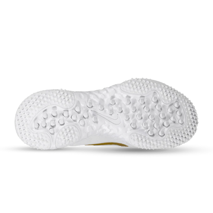 Nike Huarache 9 Elite Lacrosse Turf Shoes - White / Gold